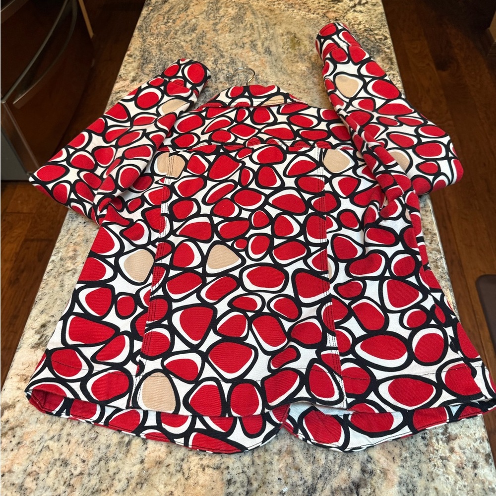 Ruby Rd Petite Vibrant Red and Black Patterned Jacket. Size Medium. EUC - Picture 5 of 13